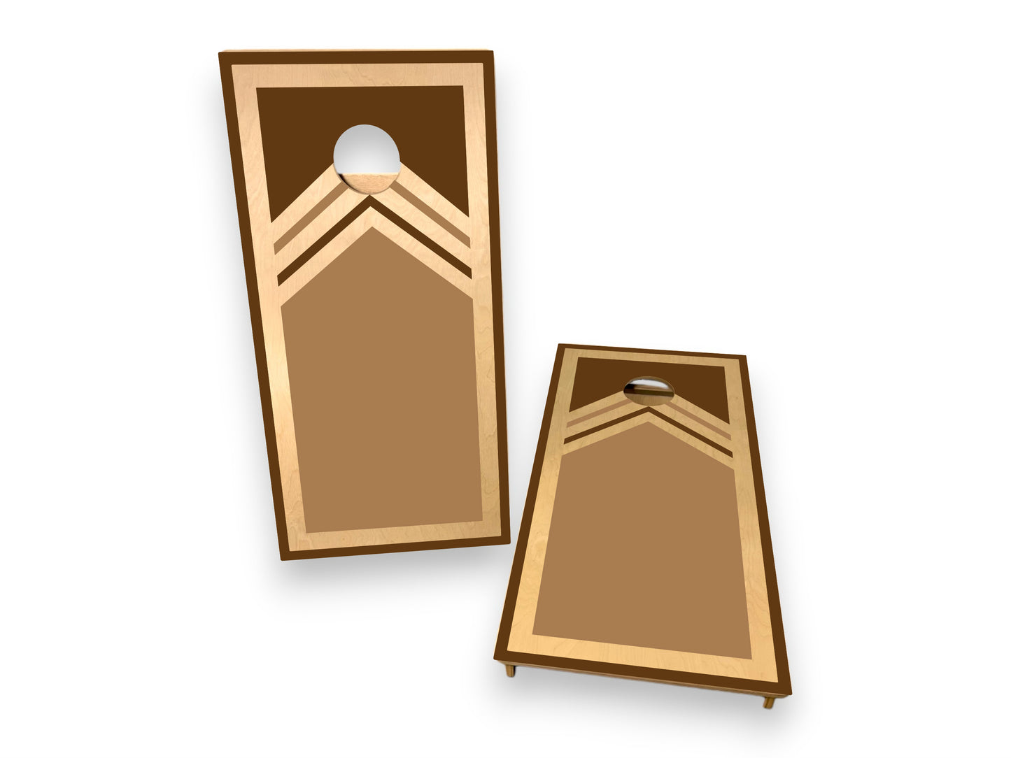 Cornhole Boards | Geometric Design Cornhole Boards | Custom Made Boards with Cupholder and Scoreboard