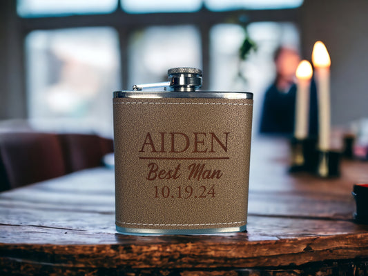 Personalized Flask Leatherette