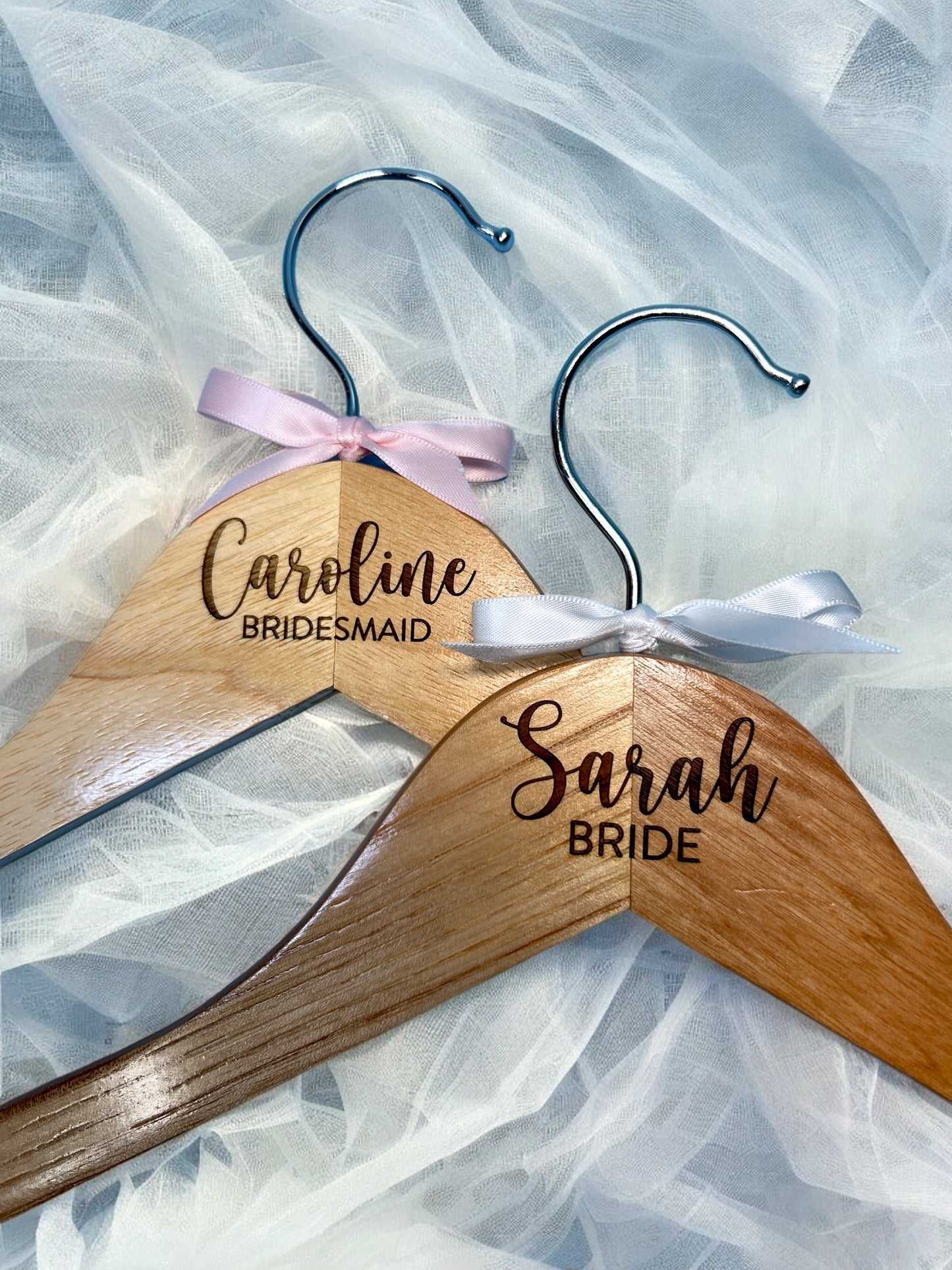 Engraved Hangers for Brides and Bridesmaids Maid of Honor or Mother of the Bride
