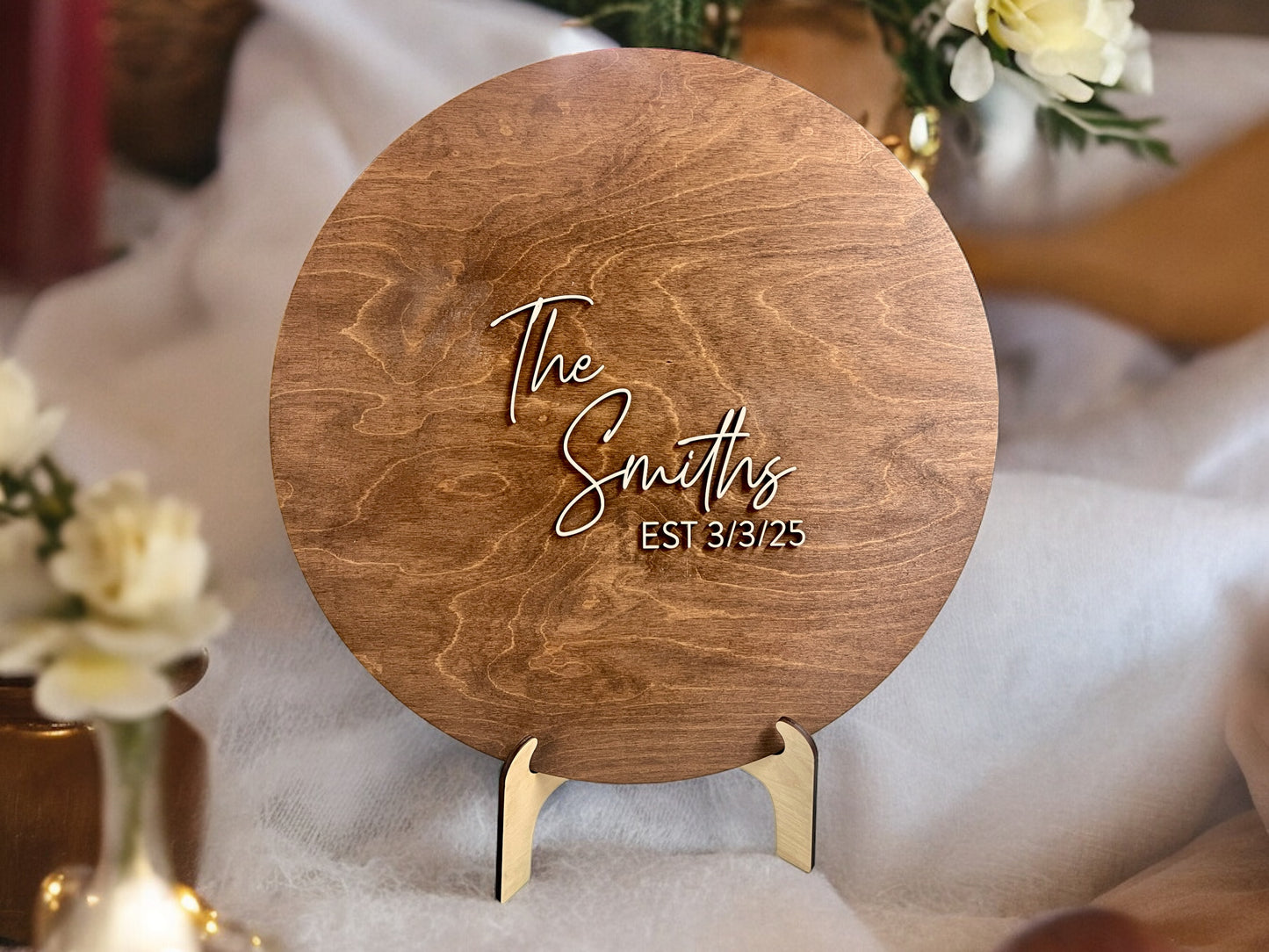 Round Wedding Guest Book Alternative Sign