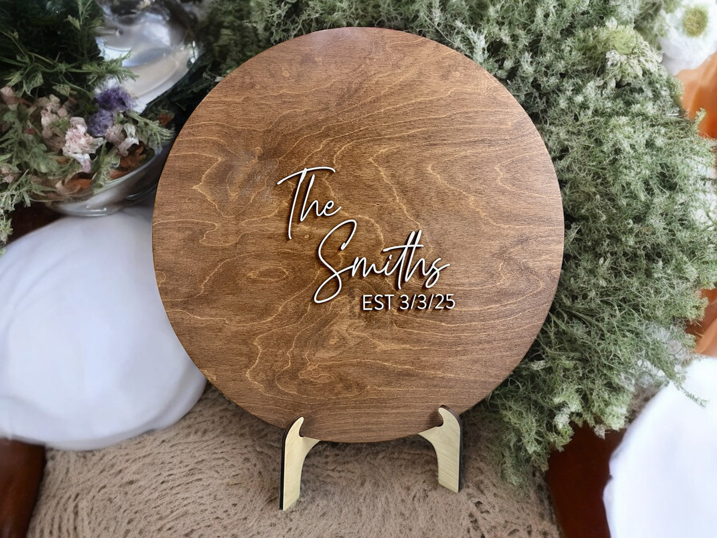 Round Wedding Guest Book Alternative Sign