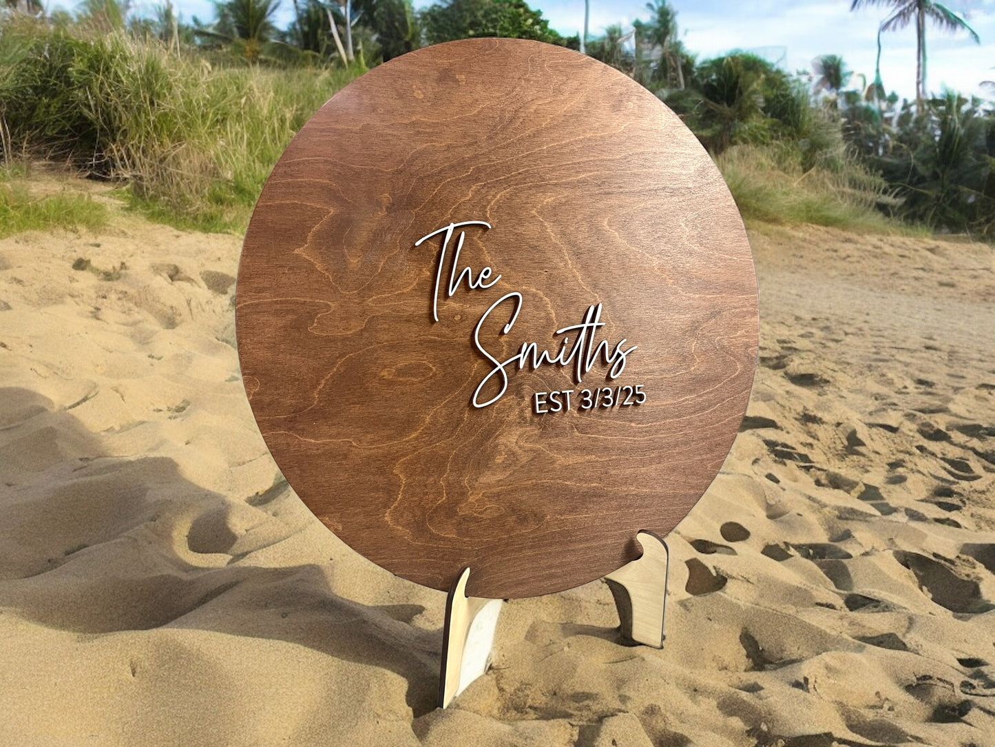 Round Wedding Guest Book Alternative Sign