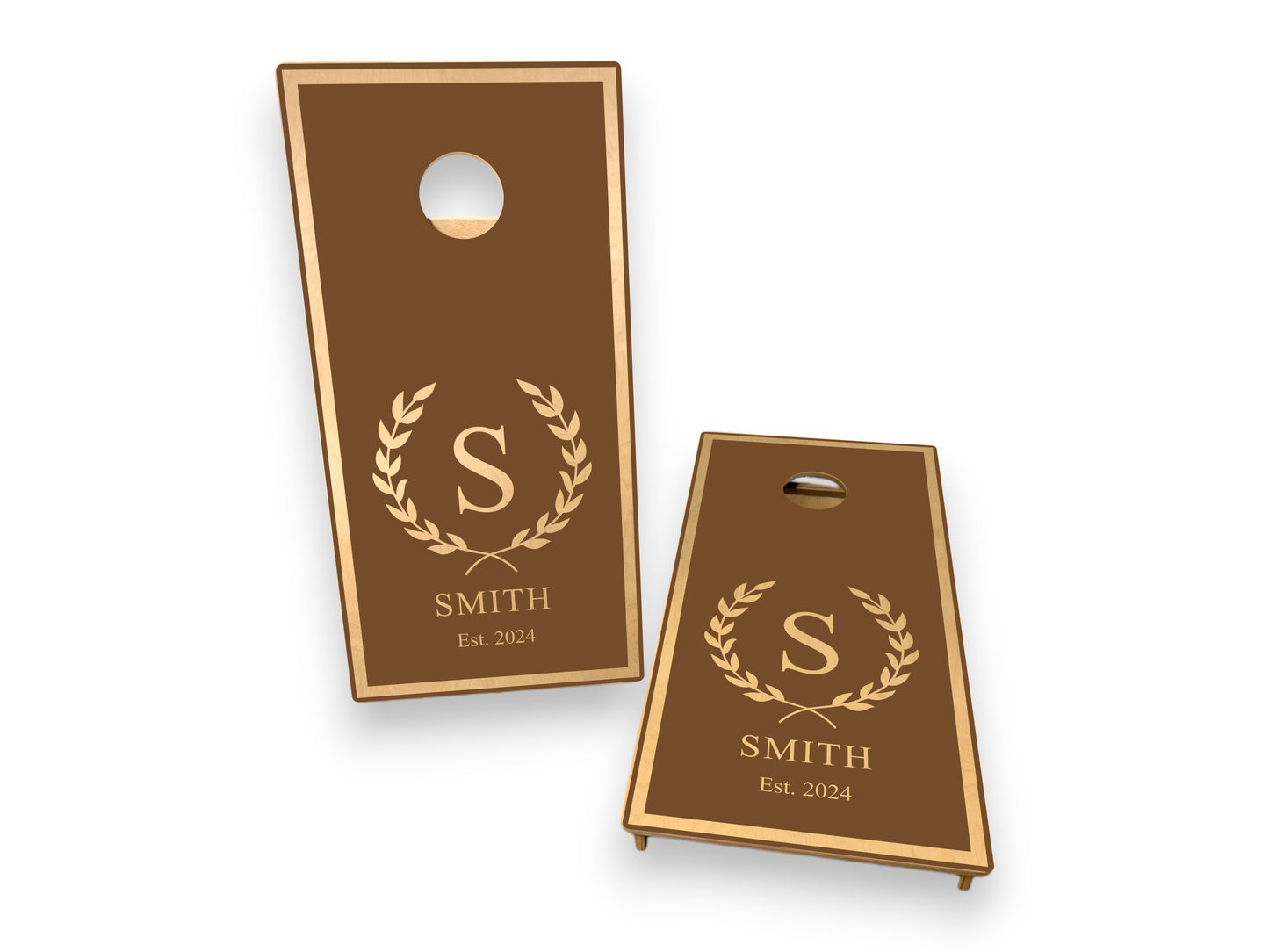 Custom Cornhole Boards | Wedding Cornhole Boards | Family Name Boards with Cupholder and Scoreboard