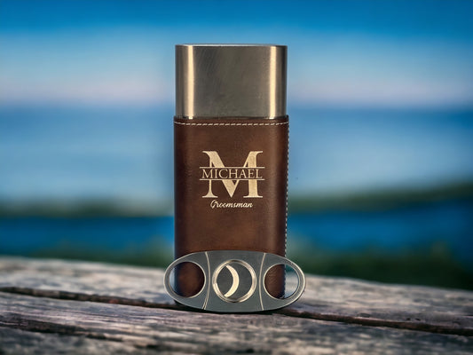 Cigar Holder and Cigar Cutter Groomsman Gift | Gifts for Groomsmen and Wedding Party