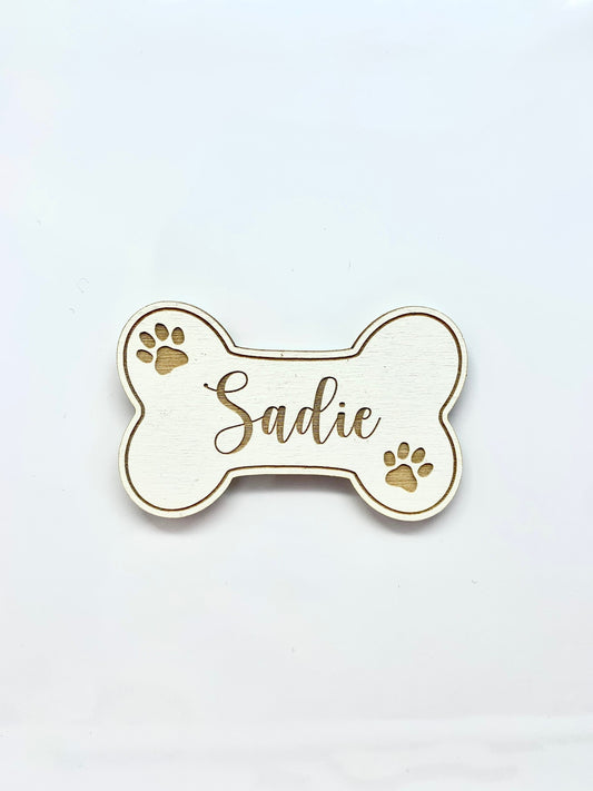 Dog Magnet | Custom Pet Name Magnet | Dog Bone Shape | Gift for Animal Lovers | Fur Babies