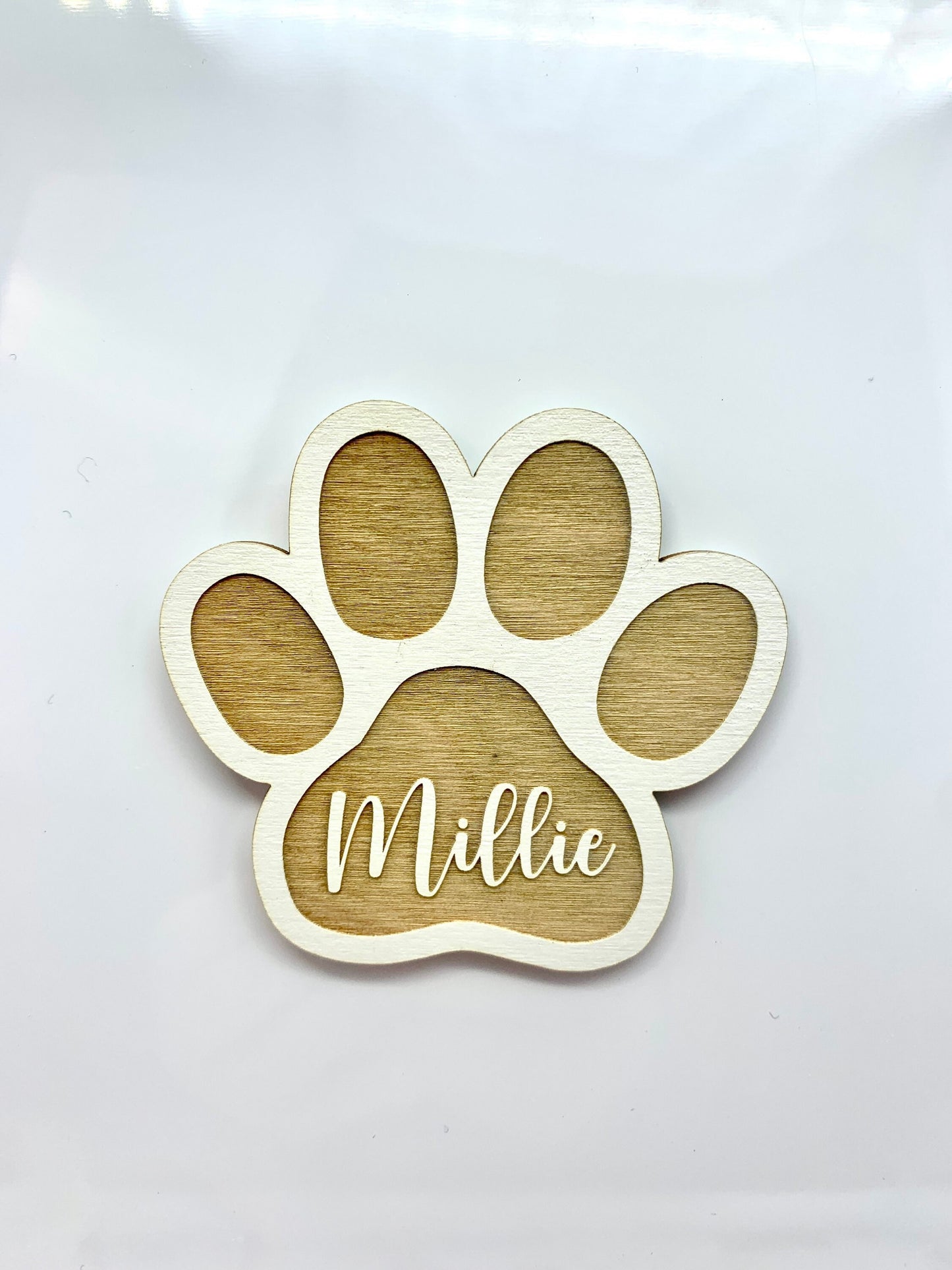 Dog Magnet | Custom Pet Name Magnet | Paw Print Shape | Gift for Animal Lovers | Fur Babies