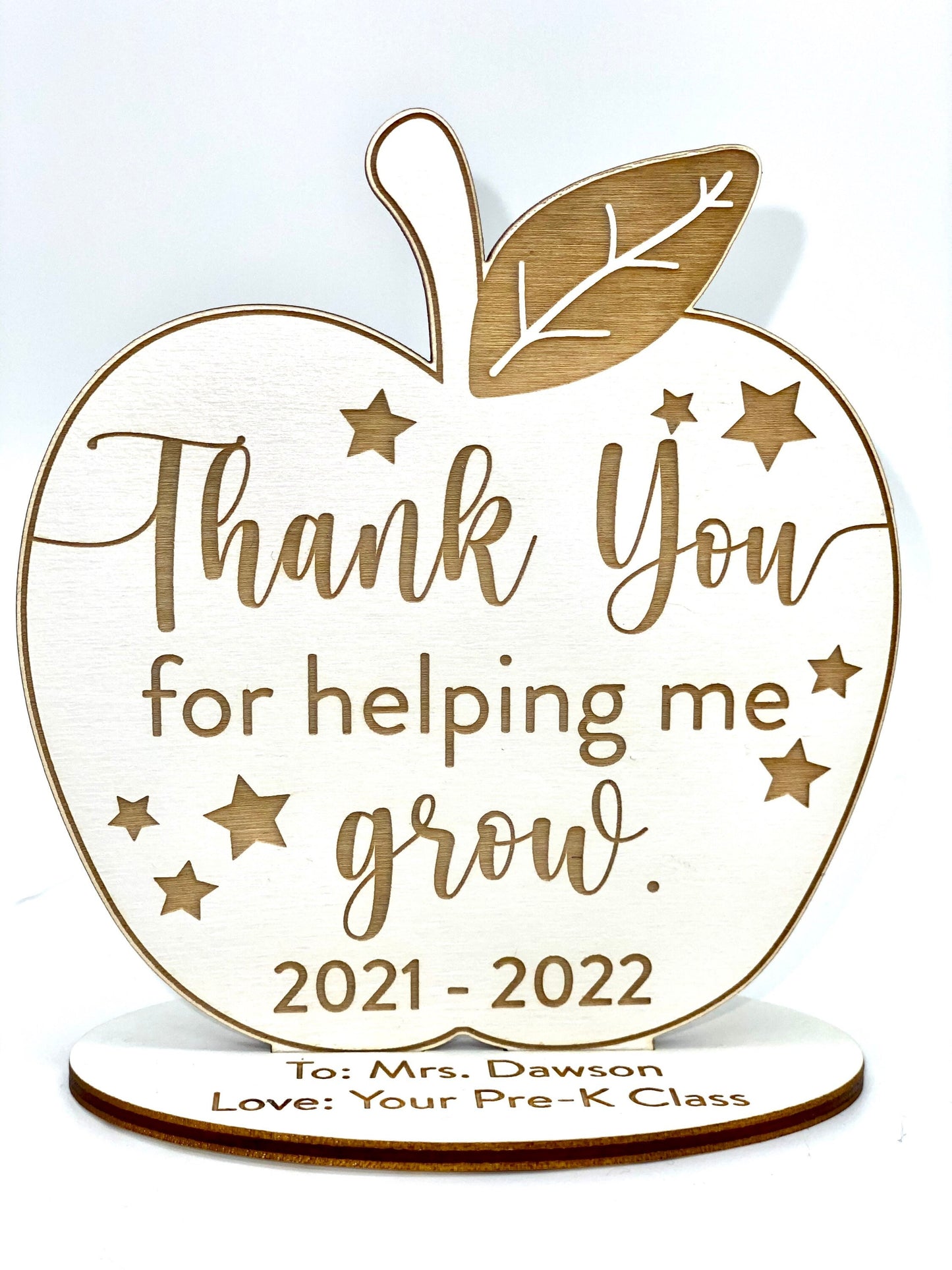 Teacher Appreciation Gift Desk Apple/Thank you for helping me grow/Teacher Gift /Teacher Tutor Mentor Gift