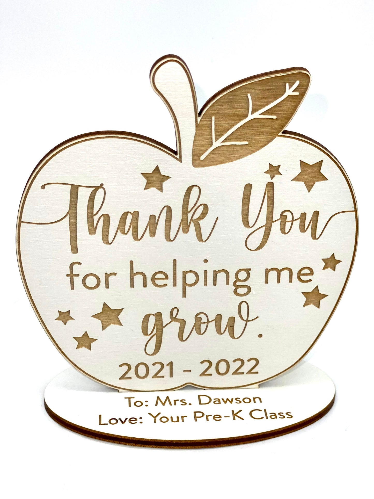 Teacher Appreciation Gift Desk Apple/Thank you for helping me grow/Teacher Gift /Teacher Tutor Mentor Gift