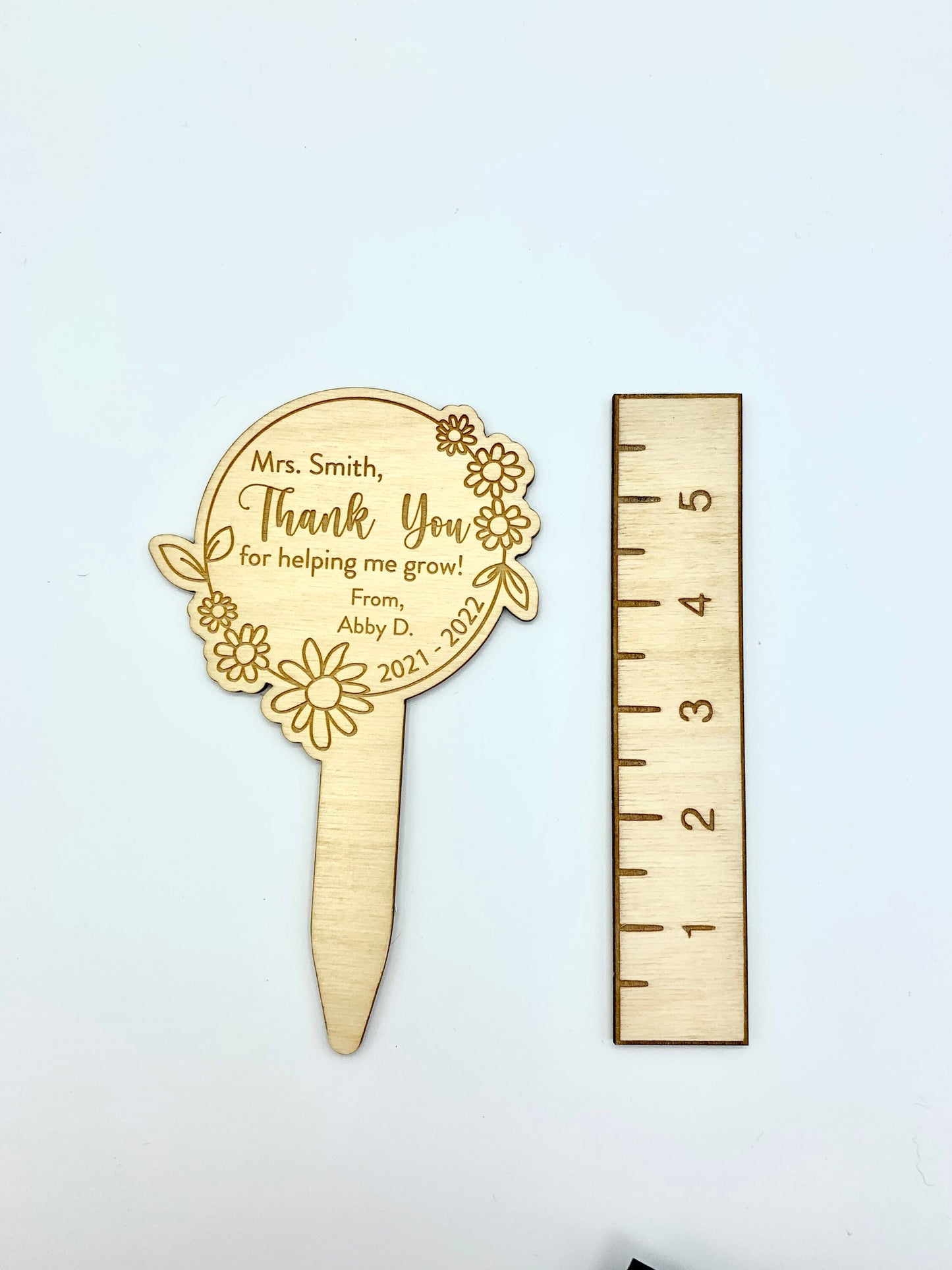 Teacher Flower Stake Gift | Teacher End of Year Gift | Daisy Design | Plant tag for Teachers | Succulent Tag