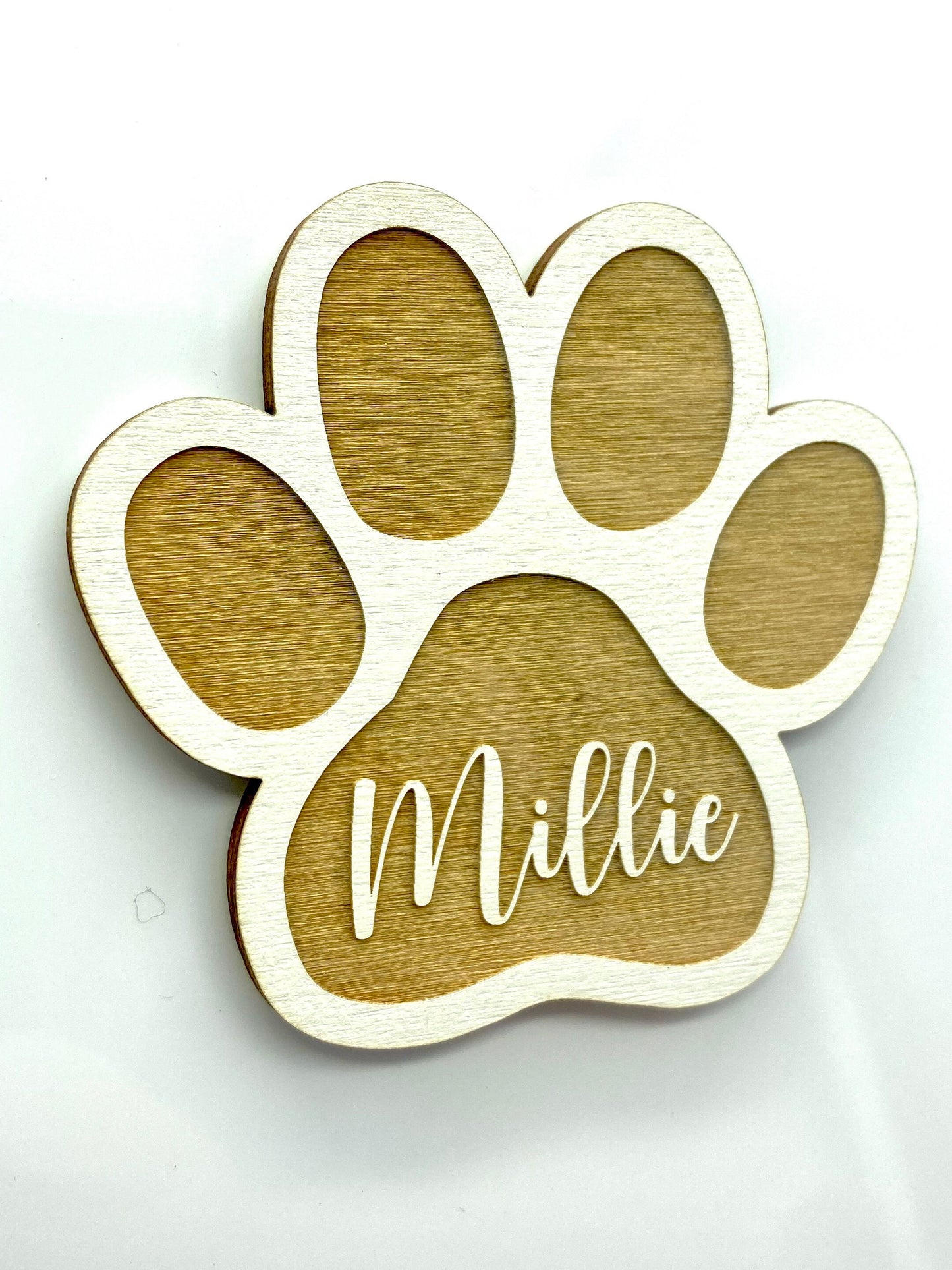 Dog Magnet | Custom Pet Name Magnet | Paw Print Shape | Gift for Animal Lovers | Fur Babies