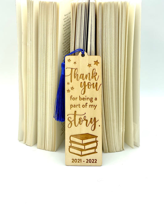 Teacher Gift Bookmark | Teacher Appreciation | Thank you for Being a Part of My Story | 2023 2024 School Year | Teacher Gifts