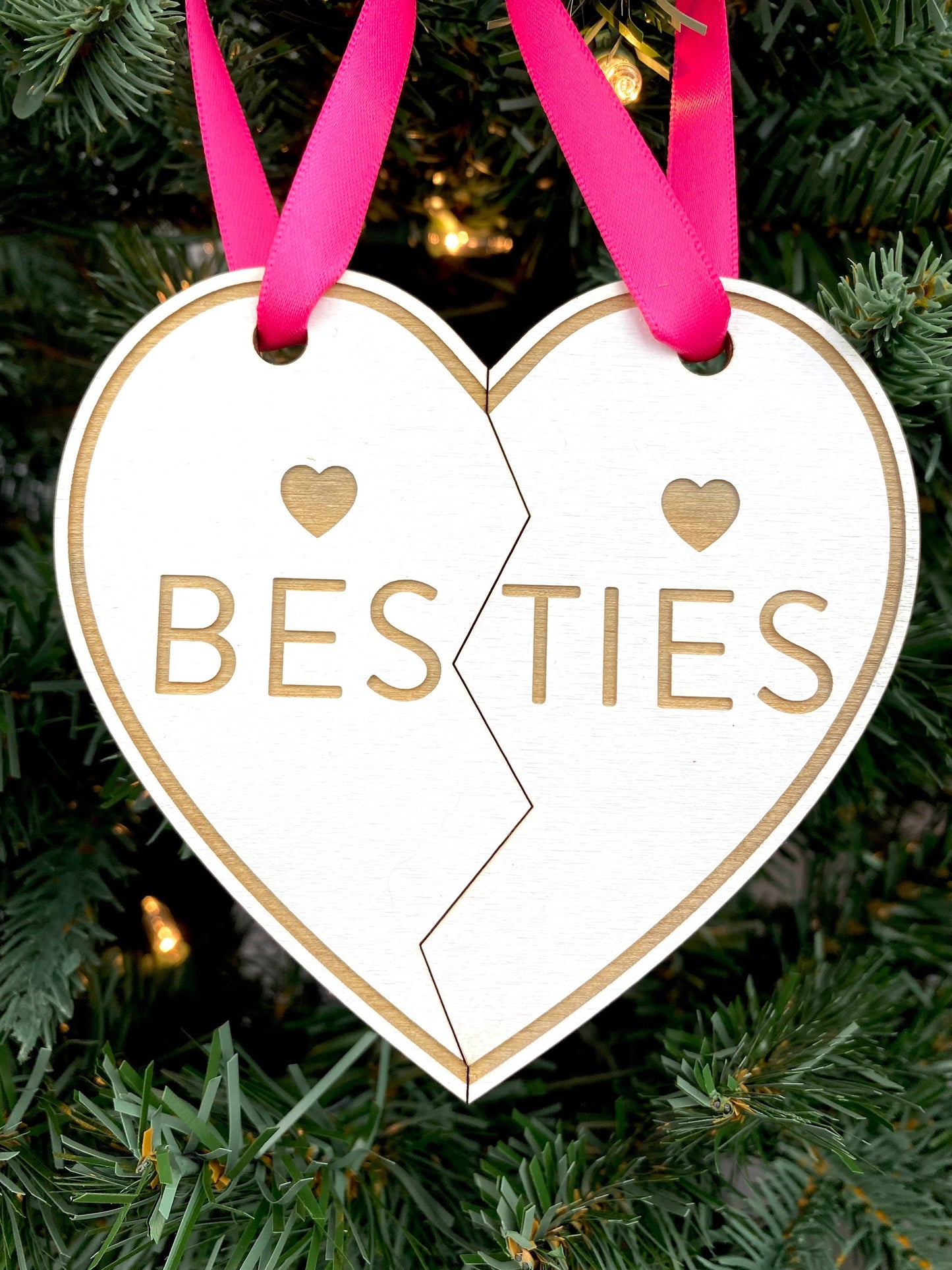 Besties Heart Ornament | Best Friends Ornament | 90s Themed Ornament | 2023 Ornament