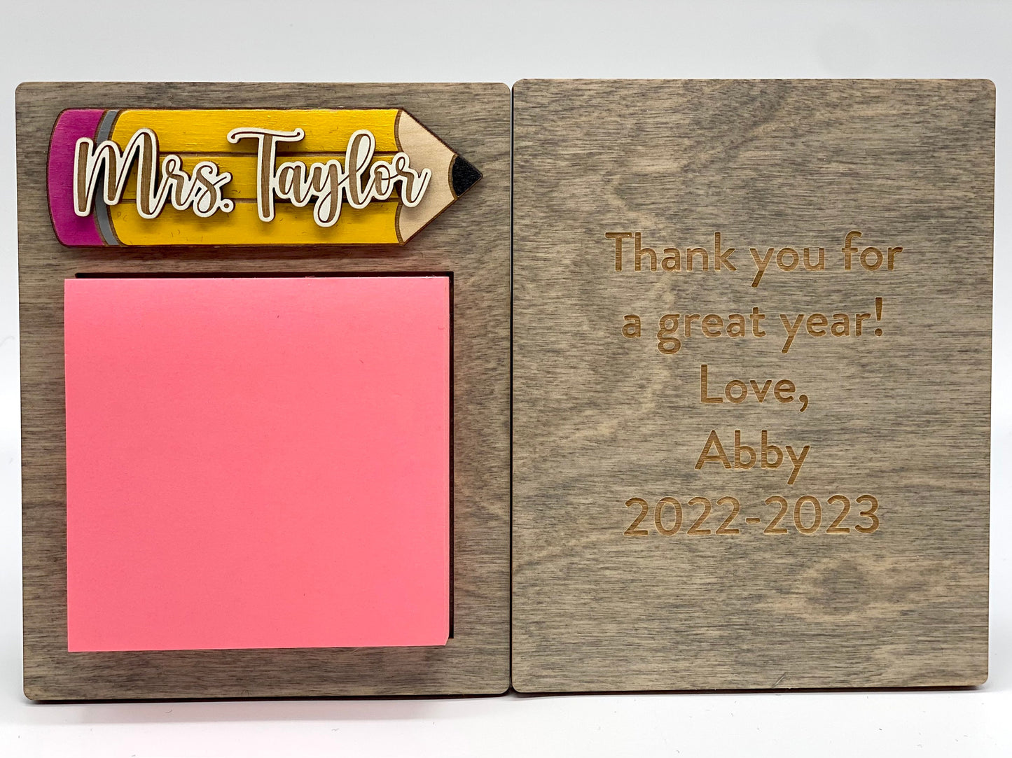 Teacher Sticky Note Pad Holder Gift | Personalized Teacher Gift