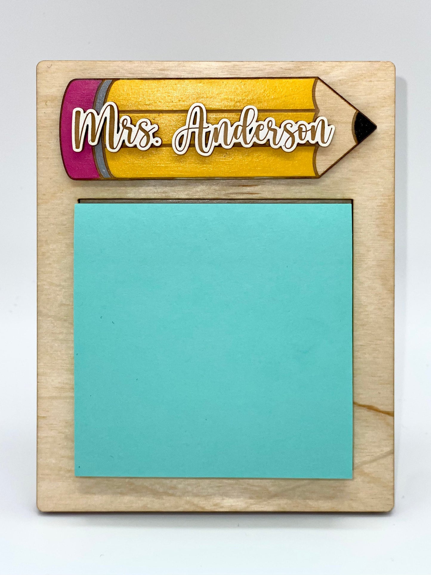 Teacher Sticky Note Pad Holder Gift | Personalized Teacher Gift