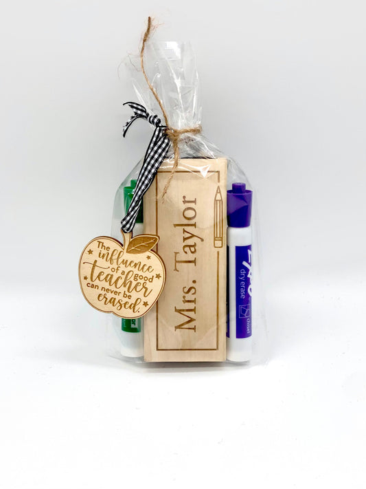 Teacher Eraser Gift Pencil Design / Personalized Teacher Gift / Teacher Appreciation / End of Year Gift