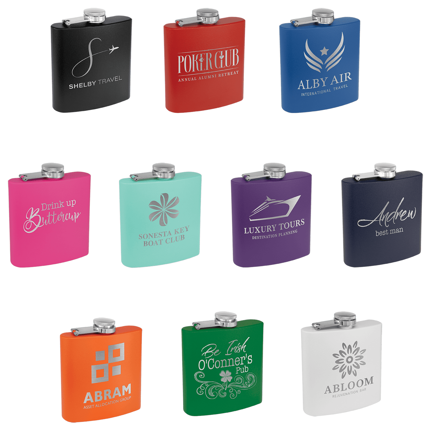 Personalized Flask Powder Coated