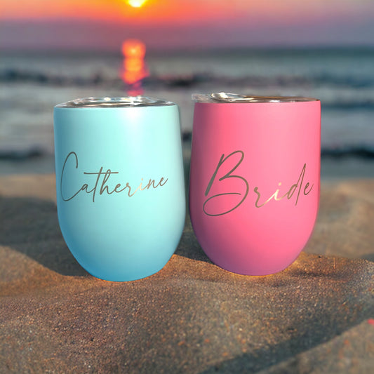 Stemless Wine Tumblers | Bride and Bridesmaid Gifts