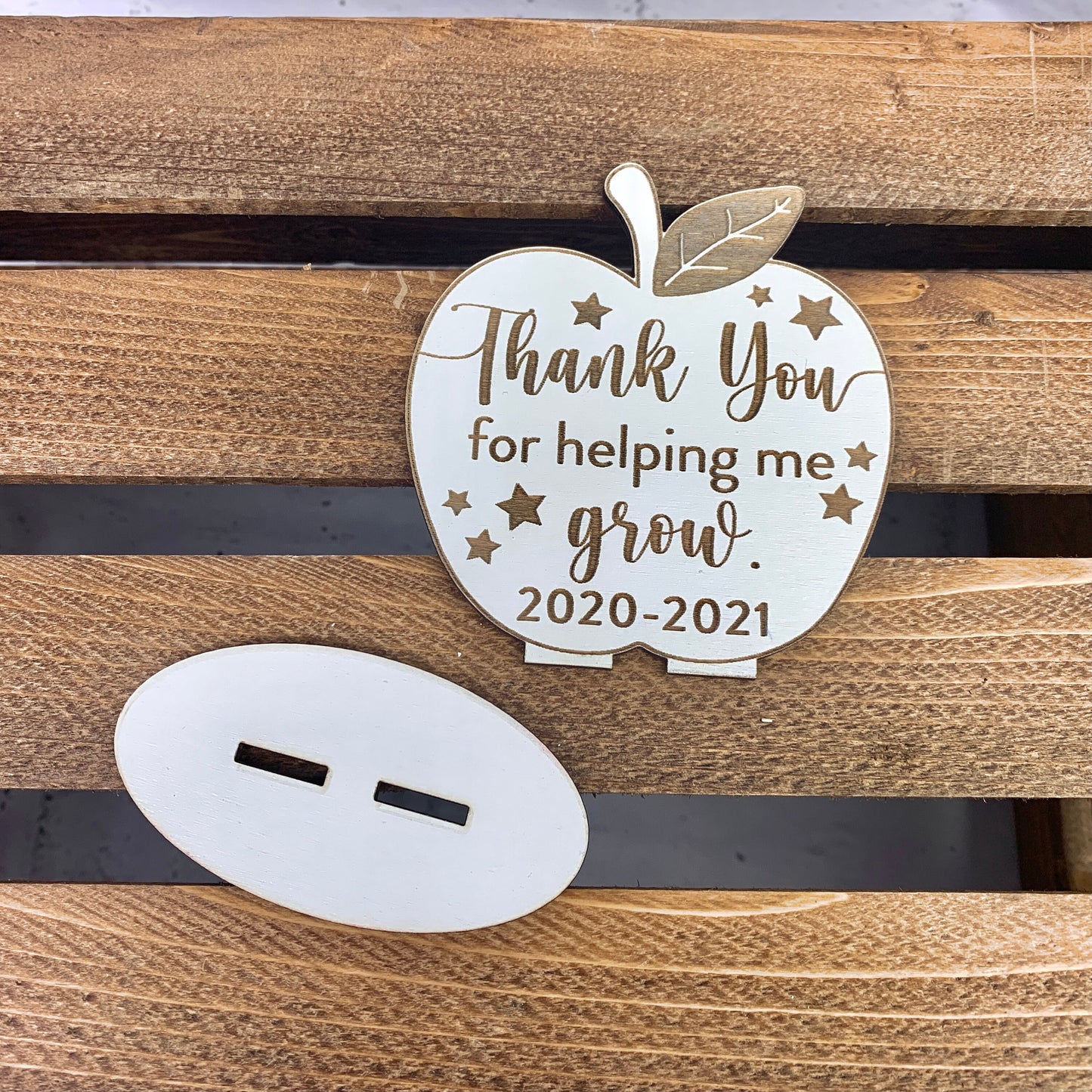 Teacher Appreciation Gift Desk Apple/Thank you for helping me grow/Teacher Gift /Teacher Tutor Mentor Gift