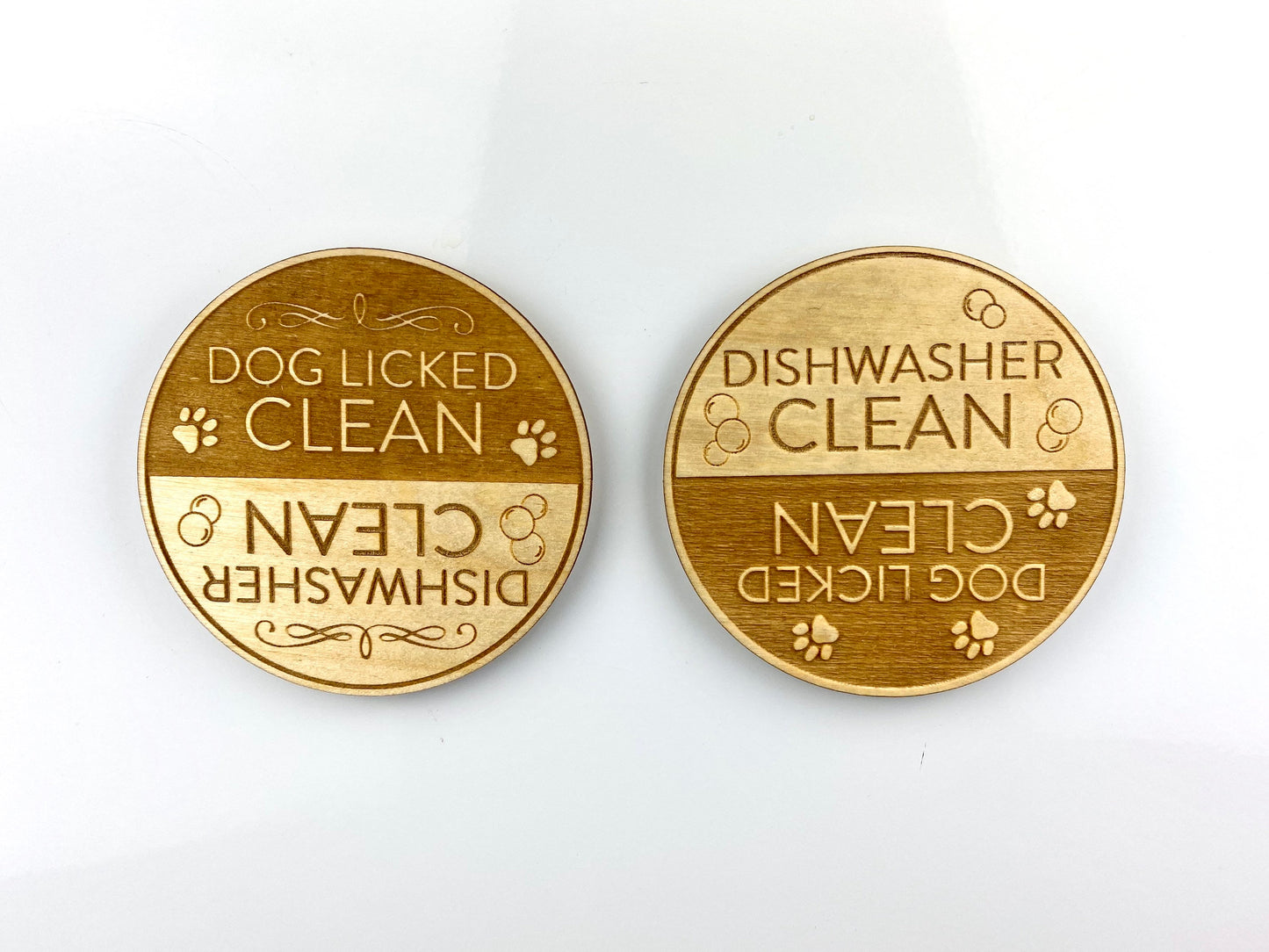 Dirty/Clean Dishwasher Magnets | Funny Dog Decor | Dog Licked Them Clean