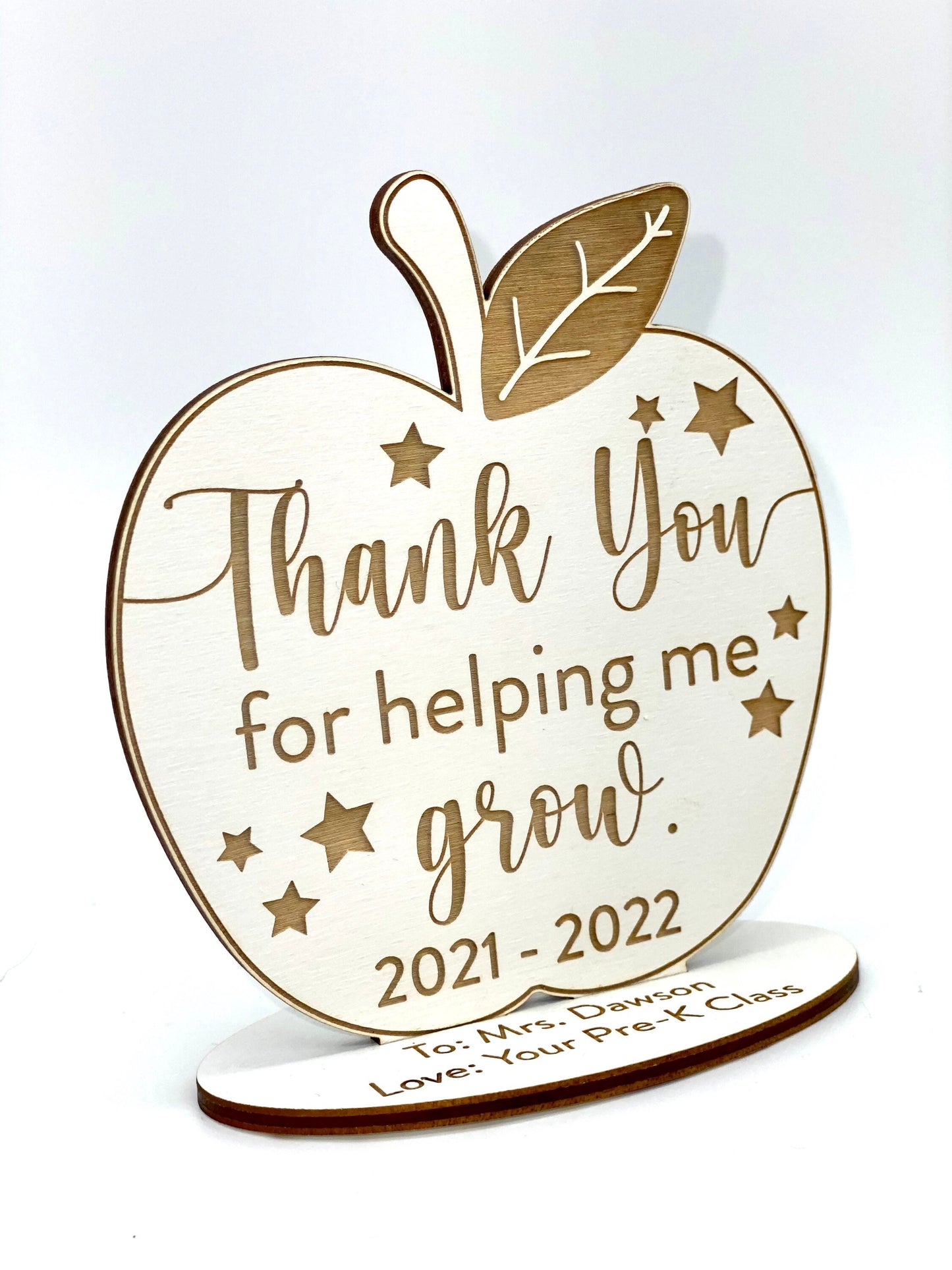 Teacher Appreciation Gift Desk Apple/Thank you for helping me grow/Teacher Gift /Teacher Tutor Mentor Gift