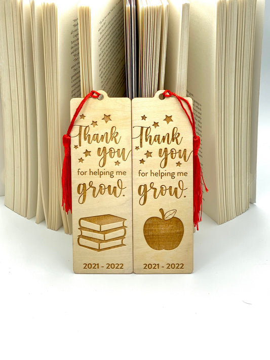 Teacher Gift Bookmark | Teacher Appreciation | Thank you for Helping Me Grow | Teacher Gifts