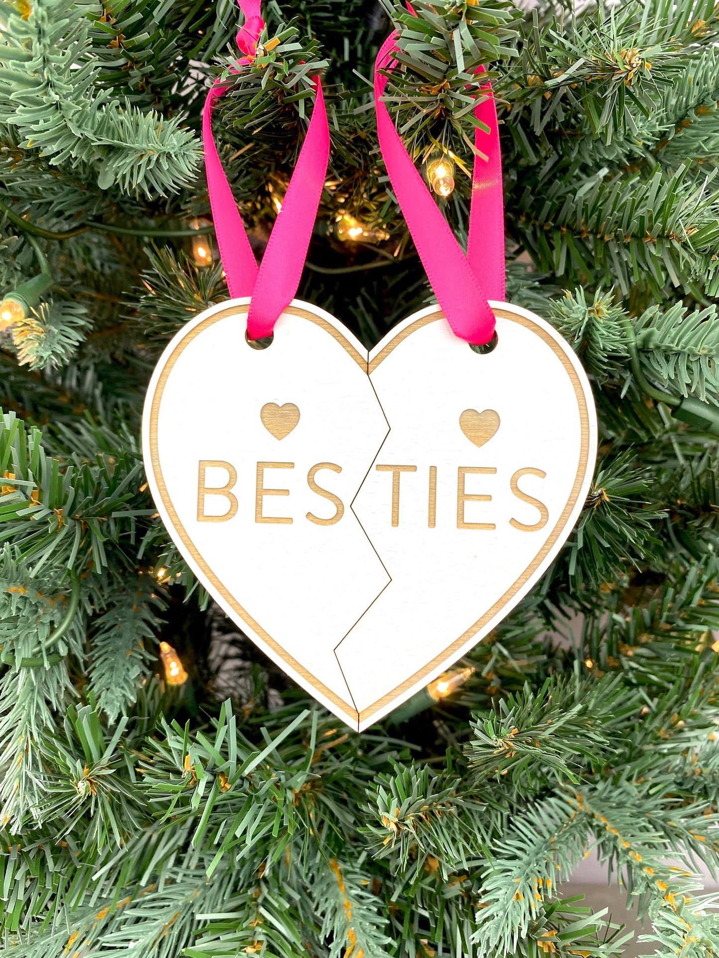 Besties Heart Ornament | Best Friends Ornament | 90s Themed Ornament | 2023 Ornament