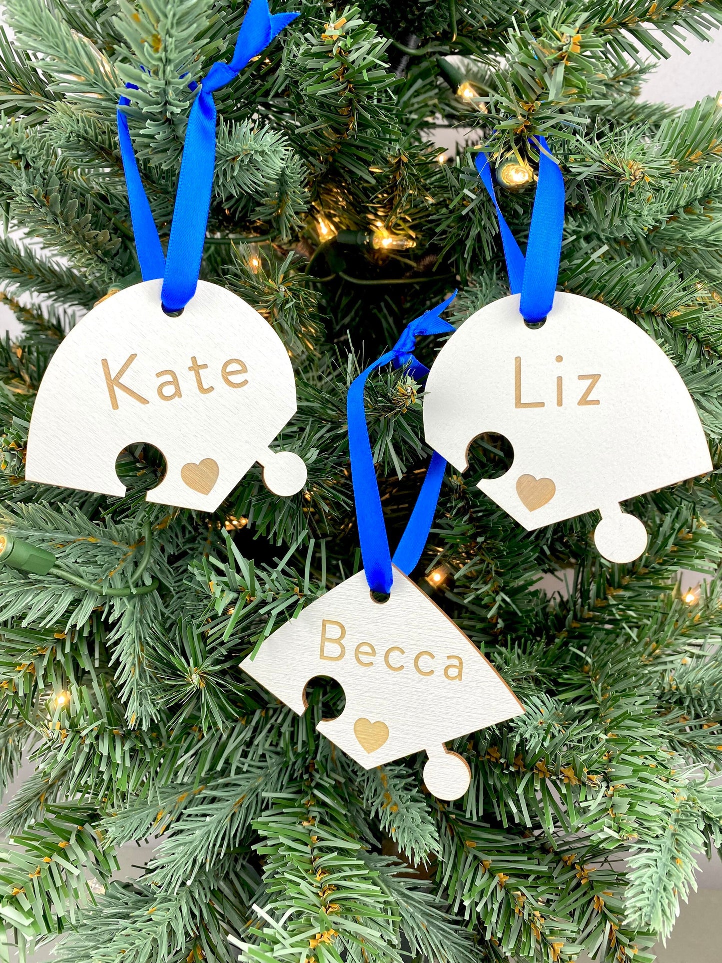 Custom Names Best Friends Heart Ornament | Three Piece Ornament | 90s Themed Ornament | 2024 Ornament