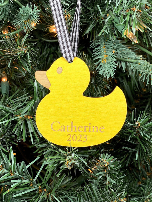 Duck Name Ornament | Rubber Duck Ornament | Ducky Ornament | 2024 Ornament